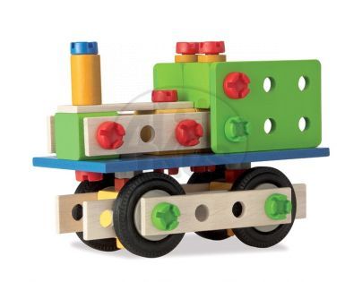 HEROS S 39027 - Drevená konštrukčná súprava Constructor 100 dielov