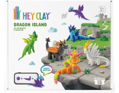 Hey Clay Dračí ostrov modelovacia sada s doplnkami, 15 tub