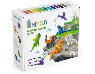 Hey Clay Dračí ostrov modelovacia sada s doplnkami, 15 tub