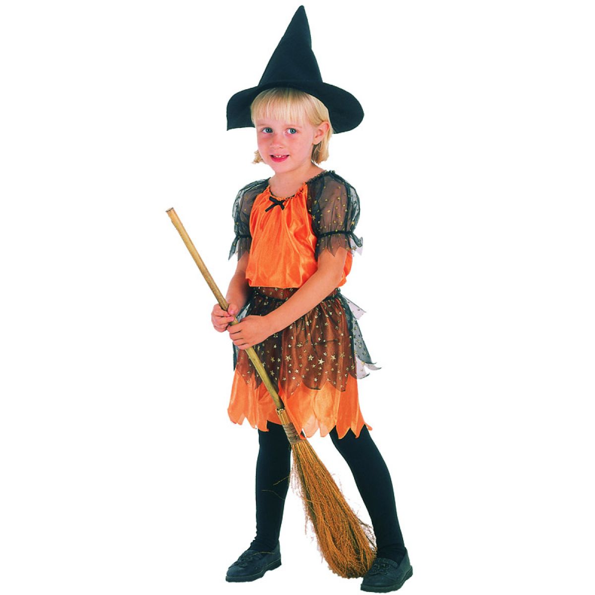 HM Studio Detský kostým Čarodejnica oranžová 92-104cm
