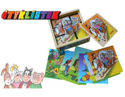 Hm Studio Kostky kubus Čtyřlístek 9ks