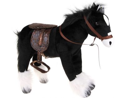 HM Studio Plyšový kůň černý 48 cm