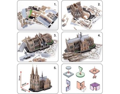 HM Studio Puzzle 3D Katedrála Kolín nad Rýnom 179 dielikov
