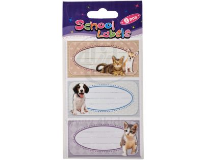 HM Studio Samolepka - jmenovka psi, kočky 9ks