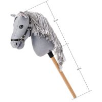 Hobby horse Apollo, šedý kôň na tyči, povrázková hriva 2