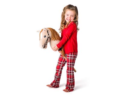 Hobby horse Gracia, béžová kobyla na tyči, povrázková hriva
