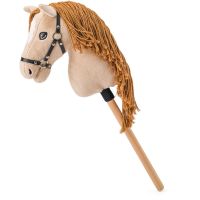 Hobby horse Gracia, béžová kobyla na tyči, povrázková hriva
