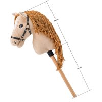 Hobby horse Gracia, béžová kobyla na tyči, povrázková hriva 3