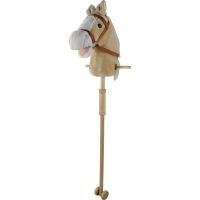 Hobby kôň 95 cm béžový s kolieskami so zvukom koňa