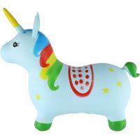 Teddies Hopsadlo modrý jednorožec výška sedla 28 cm 2