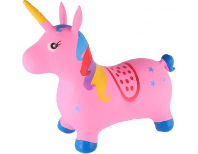Teddies Hopsadlo ružový jednorožec výška sedla 28 cm