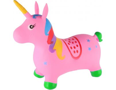 Teddies Hopsadlo ružový jednorožec výška sedla 28 cm