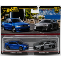 Hot Wheels Angličák Premium 2 ks Audi S4 Quattro a Audi R8 LMS