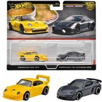 Hot Wheels Angličák Premium 2 ks Porsche 993 GT2 a Porsche 718 cayman GT4