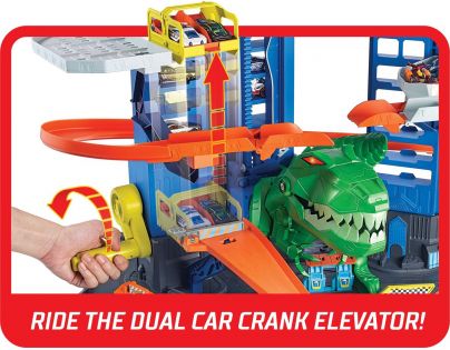 Hot Wheels city garáž s T-Rexom