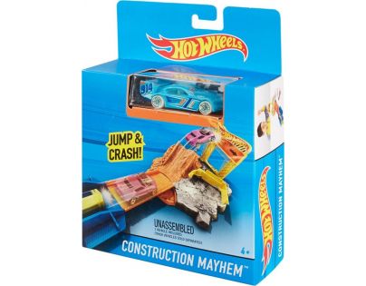 Hot Wheels dráha do kapsy DKR44 Chaos na stavbě