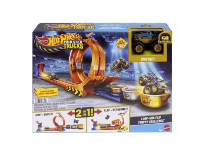 Hot Wheels Monster Trucks dráha so slučkou a Bigfootom