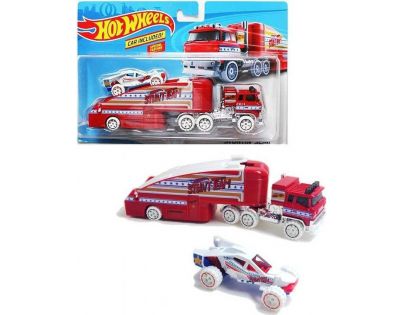 Hot Wheels Nákladiak Stuntin Semi červený