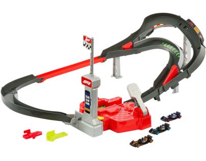 Hot Wheels JDY15 Racing Formula 1 Štartovacia dráha, F1 sada s 3 angličákmi