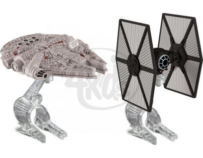 Hot Wheels Star Wars 2ks hvězdná loď - Tie Fighter vs Millennium Falcon