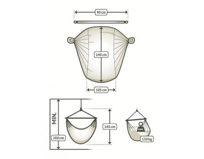 La Siesta Hojdacia sedačka Habana Basic Stripes 33lagoon