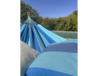 Hojdacia sieť La Siesta Modesta Double Stripes lagoon