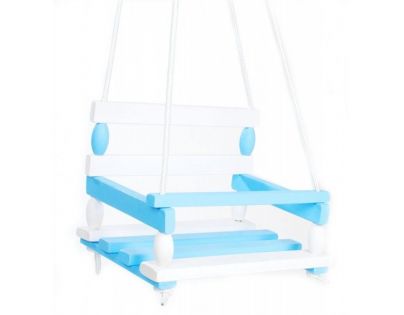 Hojdačka drevená bielo modrá nosnosť 80 kg