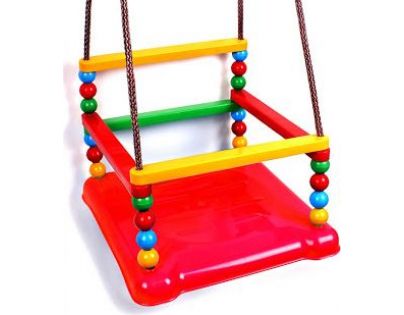 Hojdačka plast 35x34cm nosnosť 40kg červený sedák