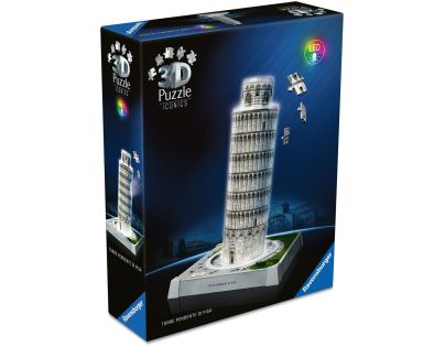Ravensburger Iconics: Šikmá veža v Pise (Nočná edícia)