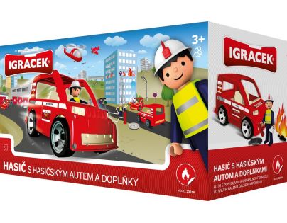 IGRÁČEK 23018 - Hasič + auto + doplňky