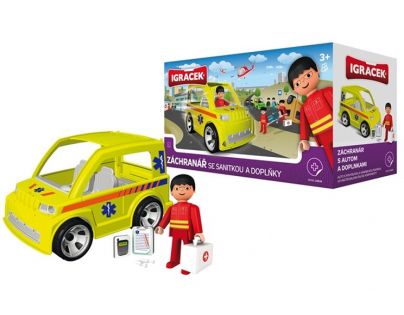 IGRÁČEK 23019 - Záchranář se sanitkou a doplňky