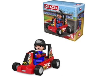 Igráček Pretekár s motokárou - červená