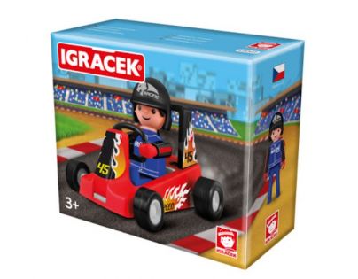 Igráček Pretekár s motokárou - červená