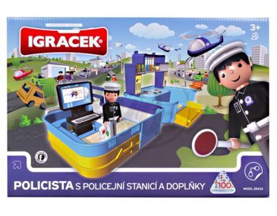 Igráček Policista s policejní stanicí a doplňky