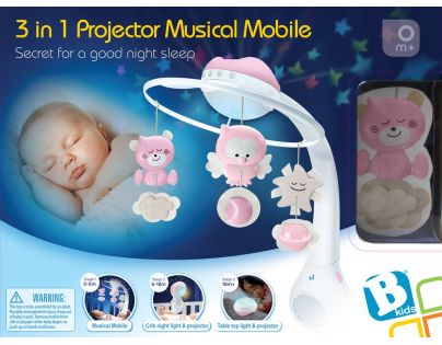 Infantino Hudobný kolotoč s projekciou  3v1 ružový - Poškodený obal