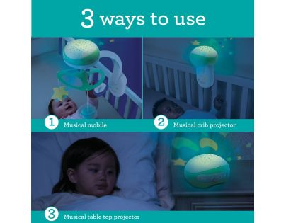 Infantino Hudobný kolotoč s projekciou 3v1 zelený