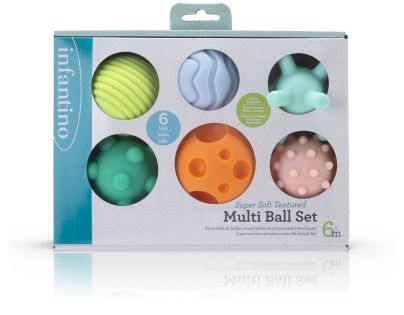Infantino Loptičky s textúrami Super Soft 6 ks