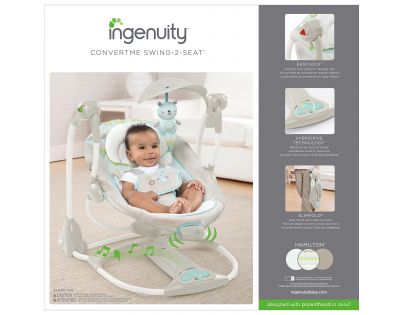 Ingenuity Hojdačka konvertibilné vibrujúci s melódiou Hamilton 2 v 1
