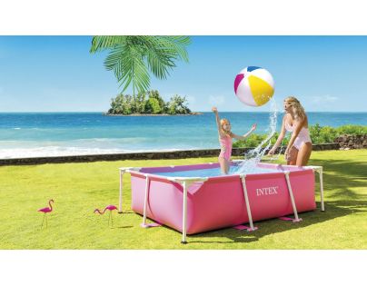 Intex 28266NP Bazén Pink Rectangular Frame 220x150x60 cm - Poškodený obal