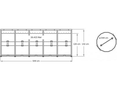 Intex 28332 Bazén s tvrzeným rámem 549 cm x 132 cm