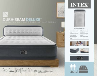 Intex 64448ND Nafukovacia posteľ 152 x 236 x 86 cm - Ultra Plush Headboard - Poškodený obal