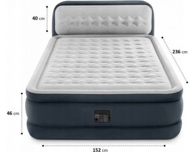 Intex 64448NPINT Nafukovacia posteľ 236 x 152 x 86 cm - Ultra Plush Headboard