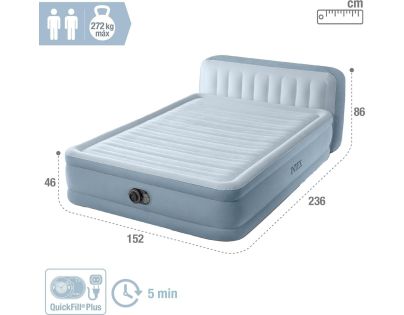 Intex 64450 Queen Plush Headboard nafukovacia posteľ 152 x 236 x 86 cm