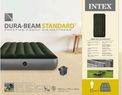 Intex 64777 Nafukovacia posteľ 99 x 191 cm - Dura-Beam Twin Prestige - Poškodený obal