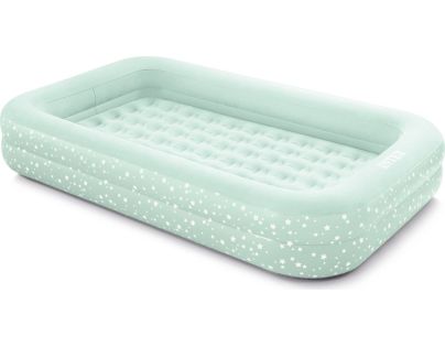 Intex 66810 Nafukovací postel Travel 168x107x25cm světle zelená s hvězdičkami - Poškodený obal