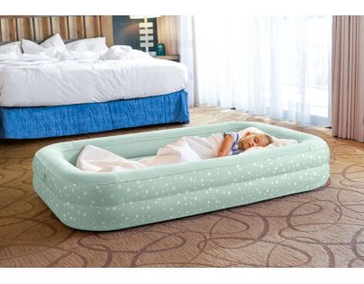 Intex 66810 Nafukovací postel Travel 168x107x25cm světle zelená s hvězdičkami - Poškodený obal