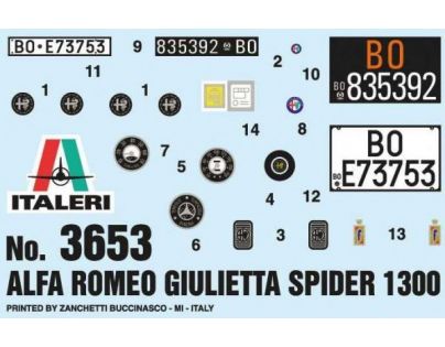 Italeri Model Kit auto 3653 Alfa Romeo Giulietta Spider 1300 1:24