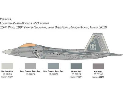 Taliari Model Kit lietadlo Lockheed Martin F-22A Raptor 1 : 48