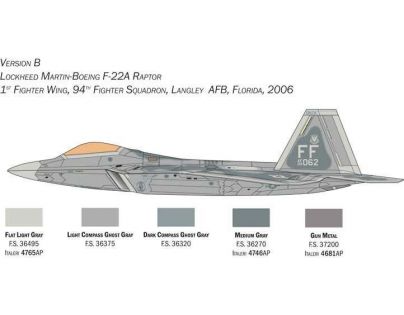 Taliari Model Kit lietadlo Lockheed Martin F-22A Raptor 1 : 48