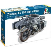 Italeri Model Kit military Zundapp KS 750 with sidecar 1: 9